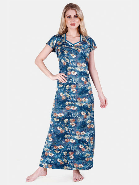 Be You Printed Maternity Satin Maxi Nightdress