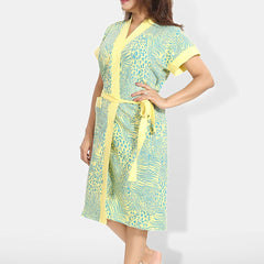 Be You Women Printed Cotton Anti-bacterial Super Soft Bath Robe With Belt