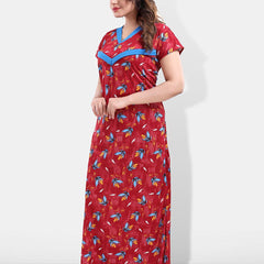 Be You Floral Printed Satin Feeding & Maternity Nightdress