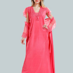 Be You V-Neck Satin Nightdress With Robe