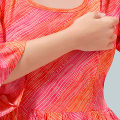 Be You Striped Bell Sleeves Maternity Kurta
