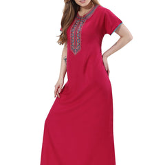 Be You Pink Embroidered Maxi Nightdress