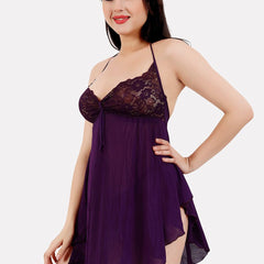 Be You Self Design Net Halter Neck Baby Doll