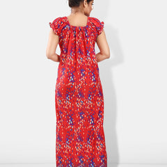 Be You Polka Dots Printed Satin Maxi Nightdress