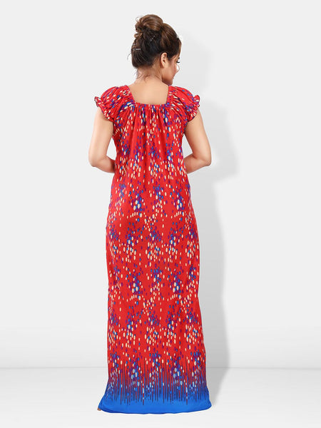 Be You Polka Dots Printed Satin Maxi Nightdress