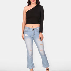Be You One Shoulder Cotton Crop Top