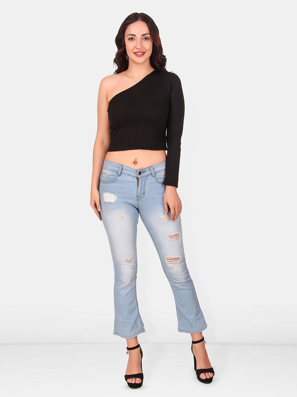 Be You One Shoulder Cotton Crop Top
