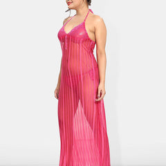 Be You Halter Neck Net Baby Doll With Briefs