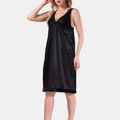 Be You V-Neck Lace Up Details Satin Maxi Nightdress With Robe