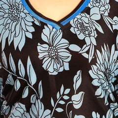 Be You Floral Printed V-Neck Satin Maxi Sweat Nightdress
