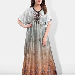 Be You Printed Satin Maxi Kaftan Nightdress