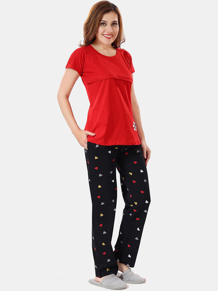 Be You Floral Printed Shirt And Pyjama Night Suit Set