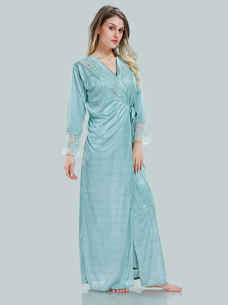 Be You V-Neck Satin Maxi Nightdress With Robe