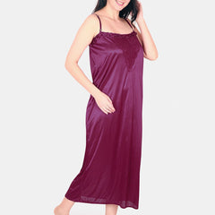 Be You Floral Lace Shoulder Straps Satin Maxi Nightdress With Robe