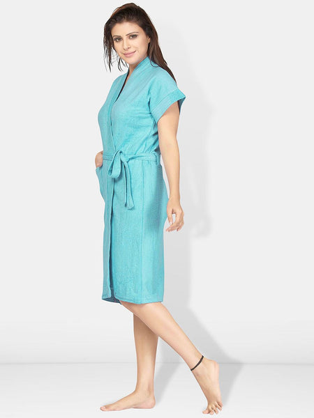 Be You Women Cotton Anti-bacterial Super Soft Bath Robe With Belt