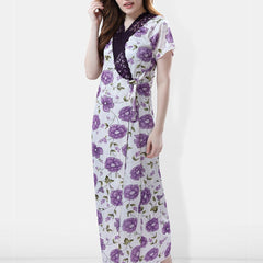 Be You Floral Printed Satin Maxi Wrap Nightdress