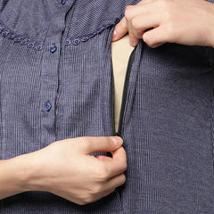 Be You Striped Maternity Maxi Nightdress
