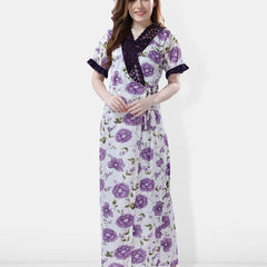 Be You Floral Printed Satin Maxi Nightdress