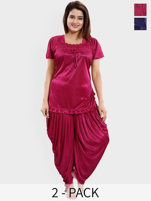 Be You Pack Of 2 Satin Top With Patiala
