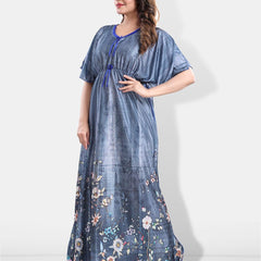 Be You Floral Printed Satin Maxi Kaftan Nightdress
