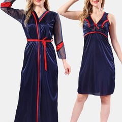 Be You Shoulder Strap Satin Maxi Nightdress With Robe