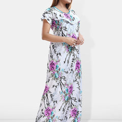 Be You Floral Printed Maxi Satin Maternity Nightdress