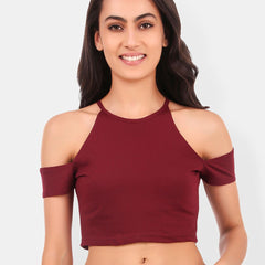 Be You Cold-Shoulder Cotton Crop Top