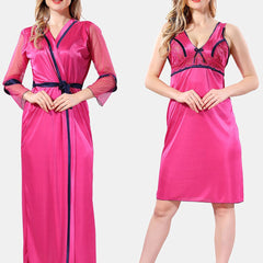 Be You Shoulder Strap Satin Maxi Nightdress With Robe