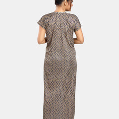Be You Floral Printed Satin Maternity Maxi Nightdress