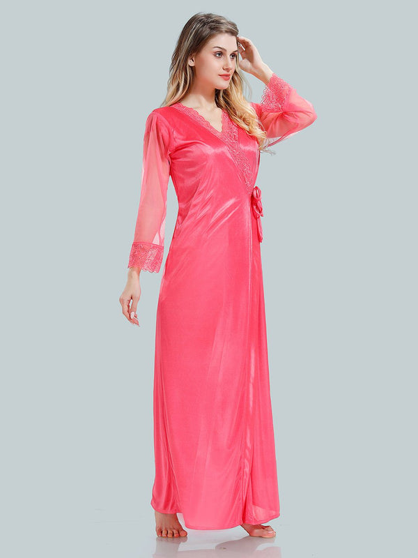 Be You V-Neck Satin Nightdress With Robe