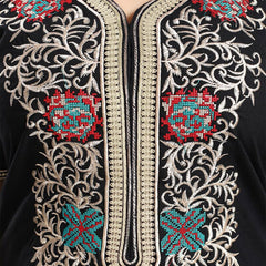 Be You Ethnic Motifs Embroidered Maxi Nightdress