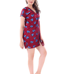 Be You Women Set of 3 Maroon Printed Nightdress
