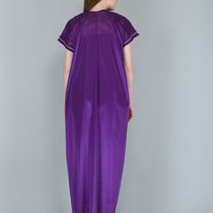 Be You Purple Satin Maxi Nightdress with Robe