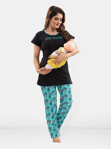 Be You Typography Printed Maternity Night Suit