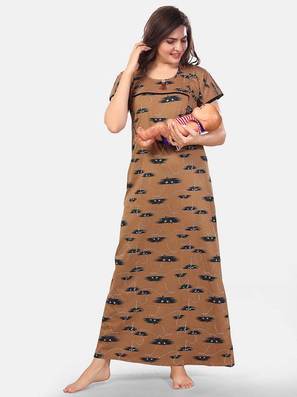Be You Abstract Printed Maternity Nightdress