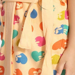 Be You Hearts Peach Conversational Cotton Drawstring Knee Length Bath Robe