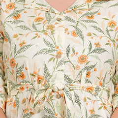 Be You Floral Printed Pure Cotton A-Line Kurta