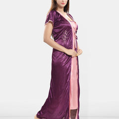 Be You 2 pieces Satin Maxi Nighty Set