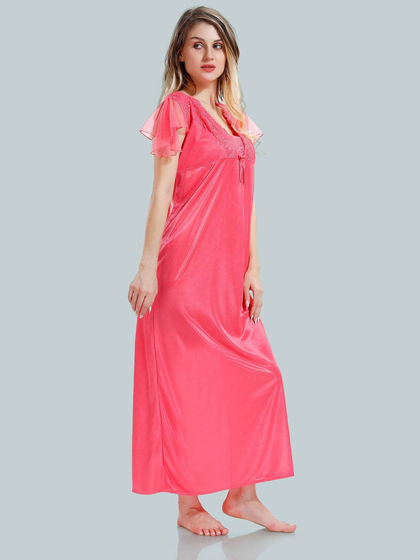 Be You V-Neck Satin Nightdress With Robe
