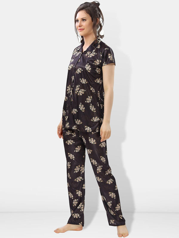 Be You Printed Satin Shirt & Pyjama