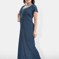 Be You Polka Dots Printed Satin Maxi Nightdress
