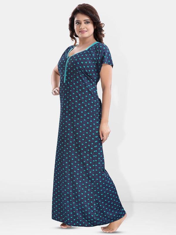 Be You Polka Dots Printed Satin Maxi Nightdress