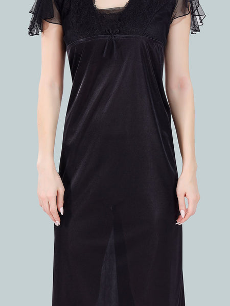 Be You V-Neck Satin Maxi Nightdress With Robe
