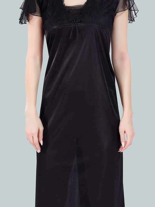Be You V-Neck Satin Maxi Nightdress With Robe