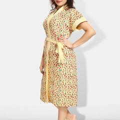 Be You Women Printed Cotton Anti-bacterial Super Soft Bath Robe With Belt