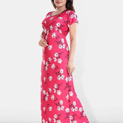 Be You Printed Satin Maternity Feeding Maxi Nightdress