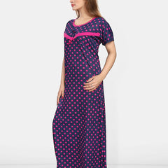 Be You Women Polka Dots Printed Maxi Nightdress