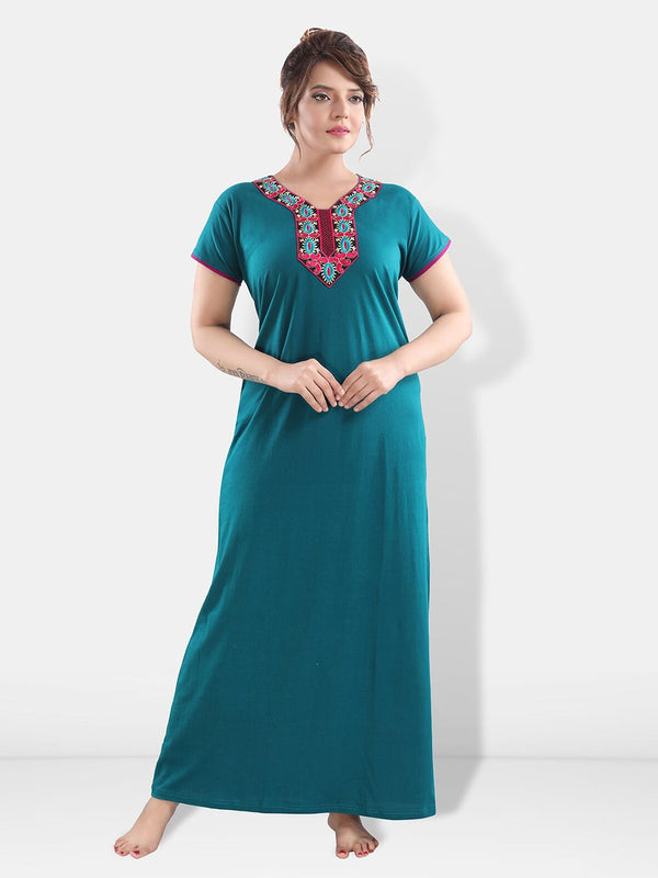 Be You Floral Embroidered V-Neck Maxi Nightdress