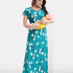 Be You Printed Satin Maternity Maxi Nightdress