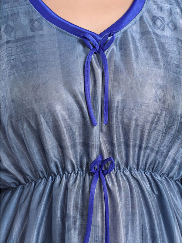 Be You Floral Printed Satin Maxi Kaftan Nightdress